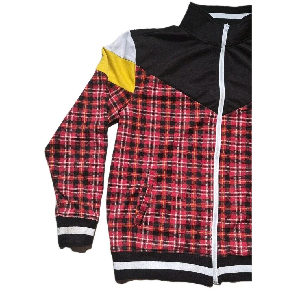 Vintage 1994 Bleecker & Mercer Red Plaid Zip Up Jacket Men’s Size XXL